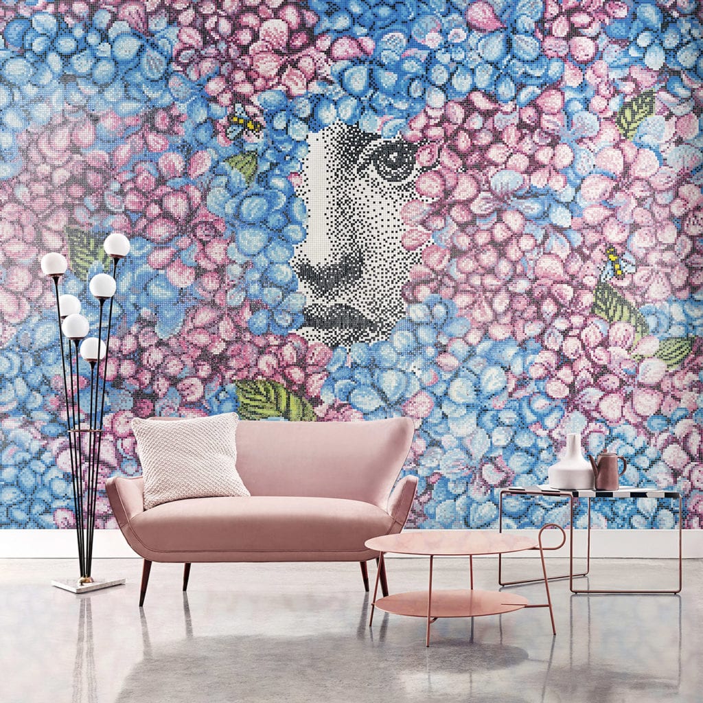 web Bisazza Mosaico Collection pattern ORTENSIA design Fornasetti - realizzati - stile e