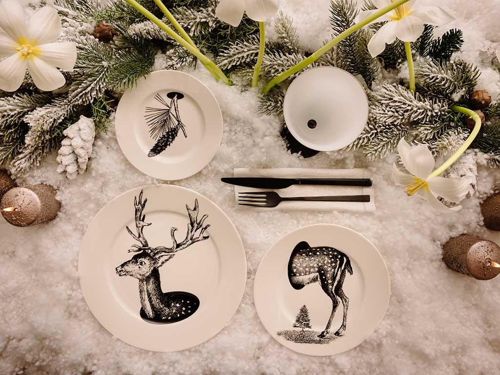 tavola natale elegante neve - cartier - stile e design