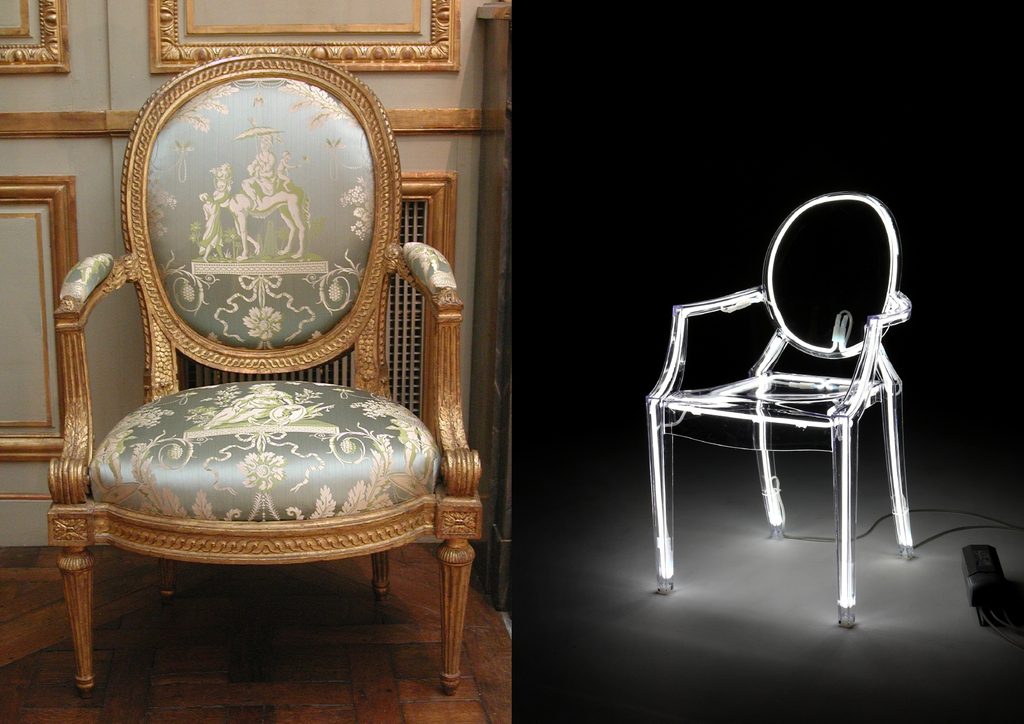 Sedia Luigi XVI e Louis Ghost StileDesign stileitaliano stiledesign.it